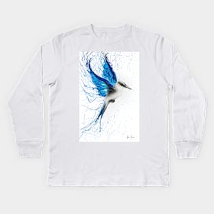 True Blue Bird Kids Long Sleeve T-Shirt